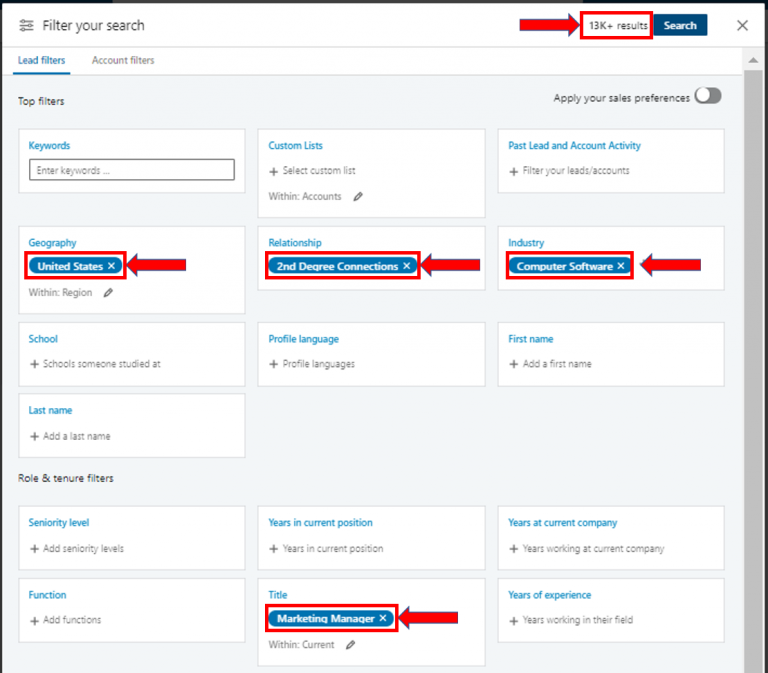 LinkedIn Sales Navigator Search Guide: Step 2